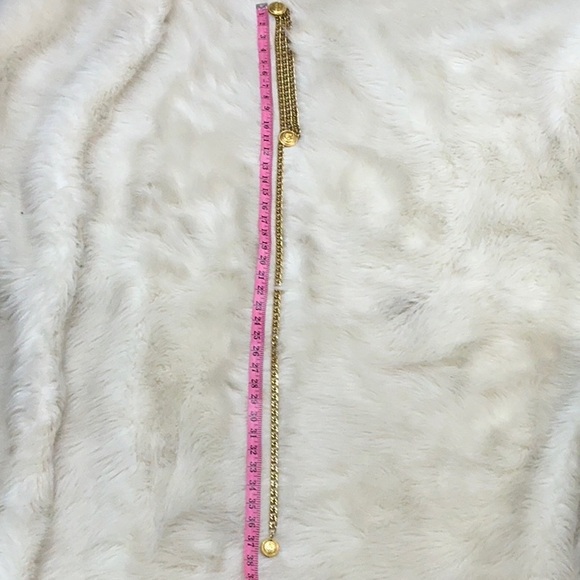 St. John Collection VINTAGE Triple Chain Medallion gold SJ initial logo 37” rare - Picture 9 of 10